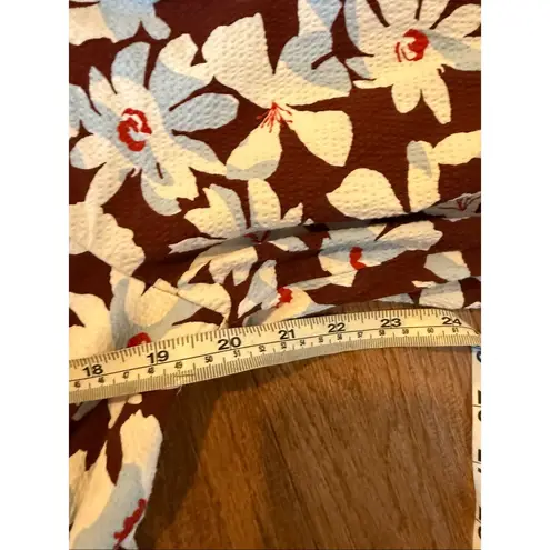 Free Assembly puff sleeve midi floral dress size large Brown