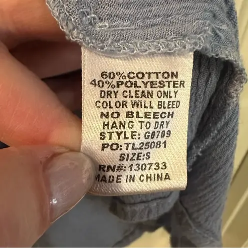 Umgee  Boho Crochet Color Block Lace Bell Sleeve Tunic Blouse Size Small Peasant