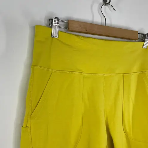 Alpine Design Yellow Fitted High Rise Bike Shorts Activewear Womens Size Large