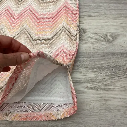 Alfred Dunner Multicolor Chevron Print 3/4 Sleeve Knit Blouse Size PM