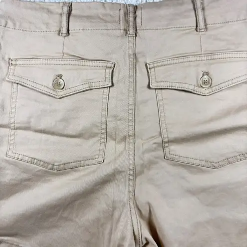 Telluride Clothing Company Khaki Cargo Shorts Women Sz14 Utility Pockets Button Tan Size 14