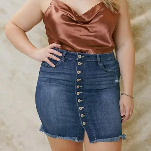 NWT KanCan Lucy High Rise Fringed Hem Mini Skirt