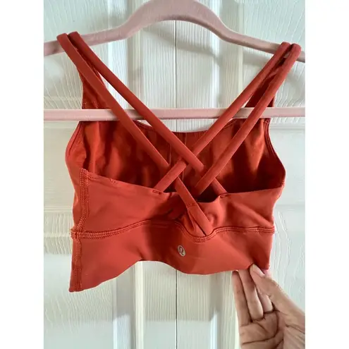 Lululemon  Womens 2 Energy Longline Bra Medium Support B–D Cups Canyon Orange