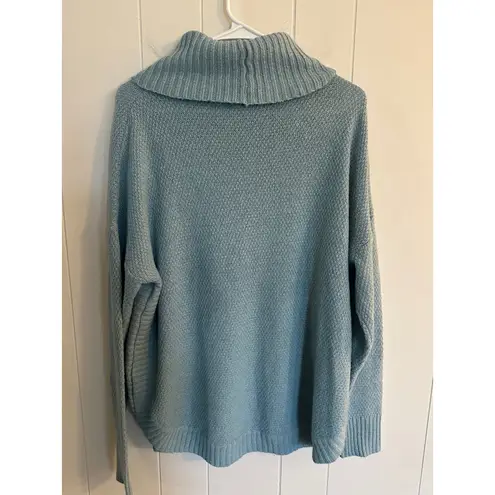 Staccato Women's Light Blue Textured Cowl Neck Sweater Size L