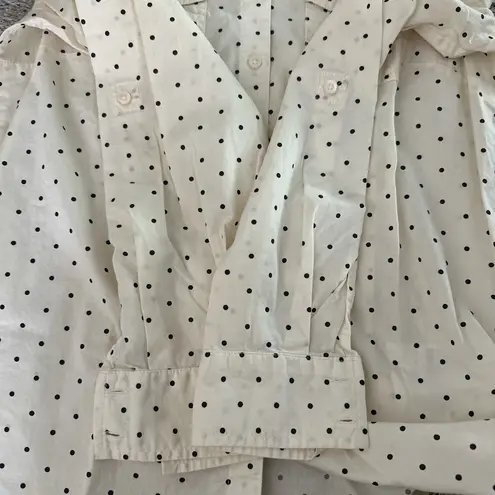Tommy Hilfiger  Cream Polka Dot Roll Tab Shirt