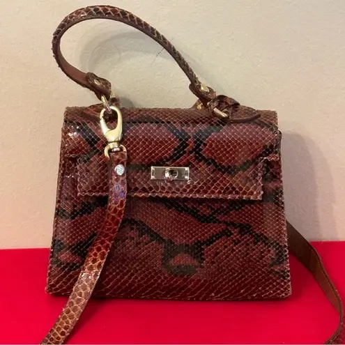 Francisco Rogani Snake Print Mini Crossbody Bag Red