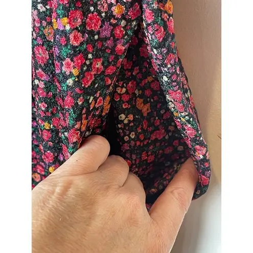 Hutch Anthropologie Pink Ditsy Floral Print V Neck Fit And Flare Dress Size OX