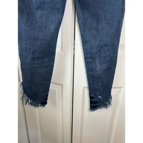 Kancan Women's Mid Rise Super Skinny Distressed Jeans Blue Size 9/28