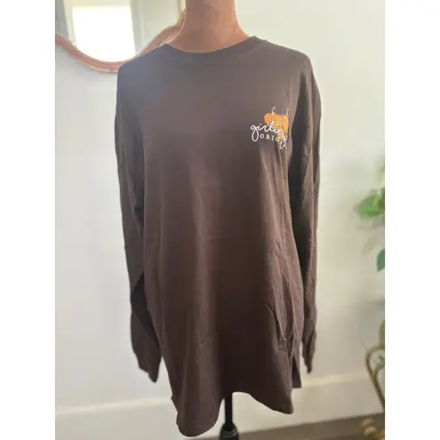 Girlie Girl Originals Medium Brown Pumpkin Patch Fall Long Sleeve Shirt Med New