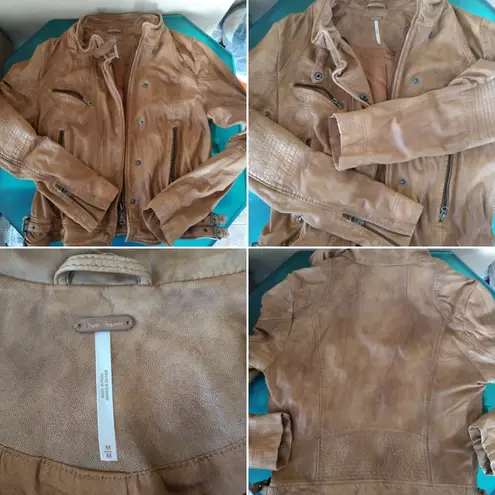 Free People  leather Moto jacket EUC