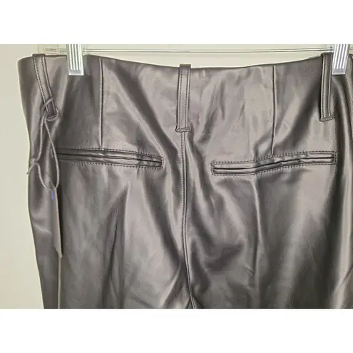 BLANK NYC  Women's Size 31 Wide Leg Vegan Biker Leather Crop Pants Black NWT