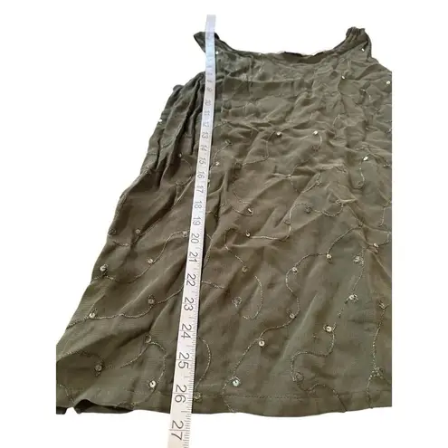 Gantos 2 Piece Skirt Set Green Embroidered Whimsical Floral Resort Wear S READ