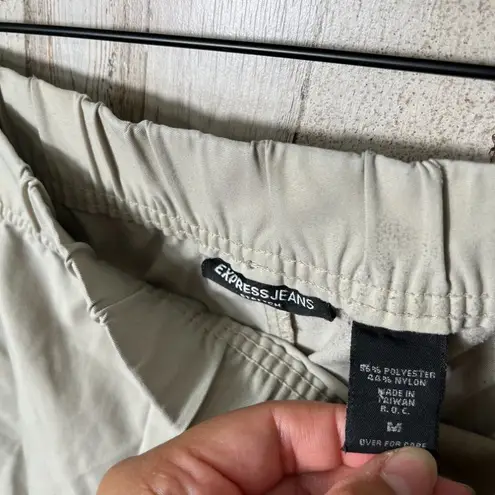 EXPRESS Vintage Y2k  Cream‎ Red Stripe Sweat Pants Wide Leg Womens Medium