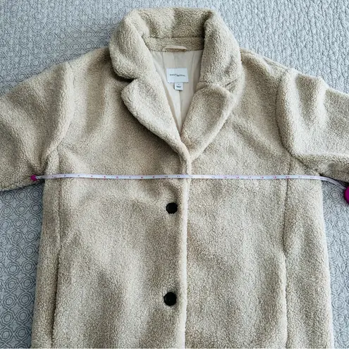 Daily Ritual Woman’s Cream Teddy Bear Fleece Oversized Coat Jacket Size M Size M