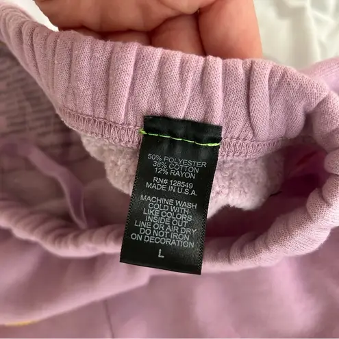 Aviator Nation Rainbow Heart Stitch Sweatpants Mauve large