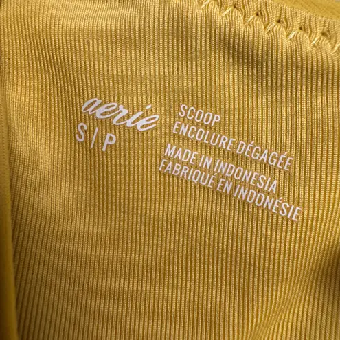 Aerie Scoop Neck Bikini Top Yellow Reversible Size S P Swimwear