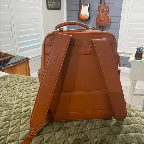 Elegant Tan Leather Women's Backpack