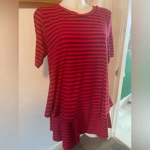 Agnes & Dora  Tiered‎ Tunic Size XL Red EUC!