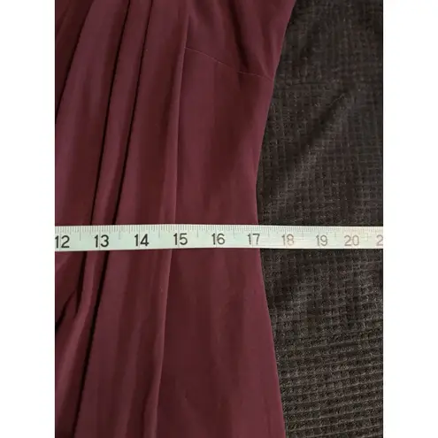 Slny Burgundy Sleeveless Dress Size 16 Rhinestone Straps Lined Ruffle Back Zip