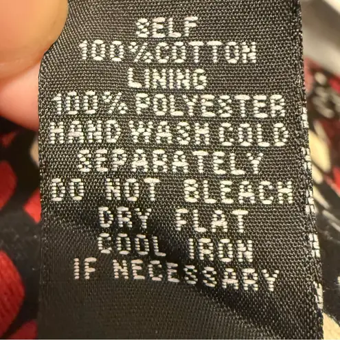 Lapis Cropped Jacket Wide Neckline 3/4 Sleeve Red Black Abstract Design Large Red