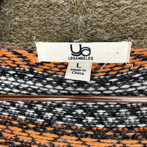 YA Los Angeles Striped Colorful Long Cotton Womens Large Cardigan