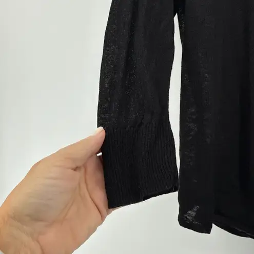 Nic+Zoe Black Linen Viscose Two-Way Cardigan Sweater Size Large Lightweight