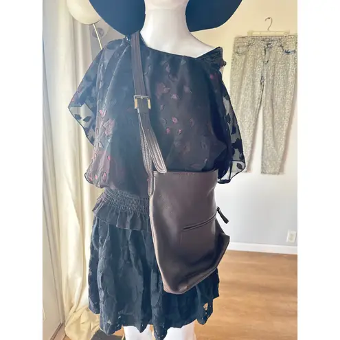 Giani Bernini Genuine Leather Crossbody Shoulder Bag Brown