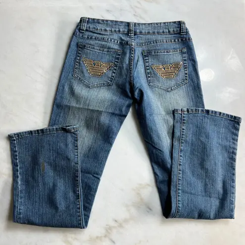 Vintage Armani Jeans AJ Women's Bootcut Denim Jeans Size 29 Blue Cotton Flare