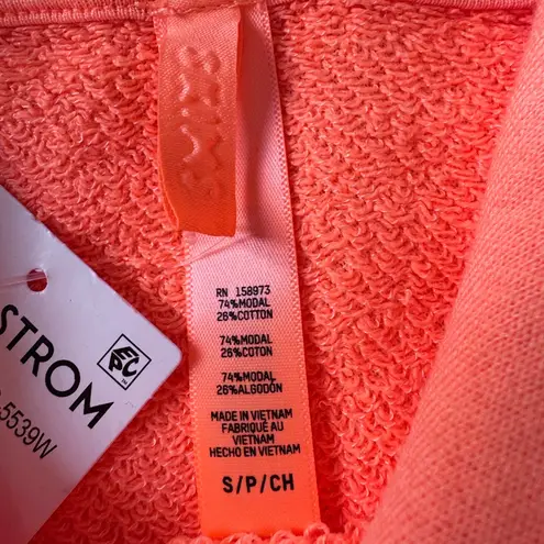 SKIMS NWT  Size Small Women's Neon Orange Long-Sleeved Terry Hoodie