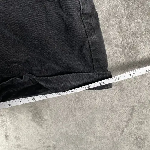 Bershka High Waist Black Denim Shorts Womens 4 Grunge Y2K Minimalist Chic Cotton