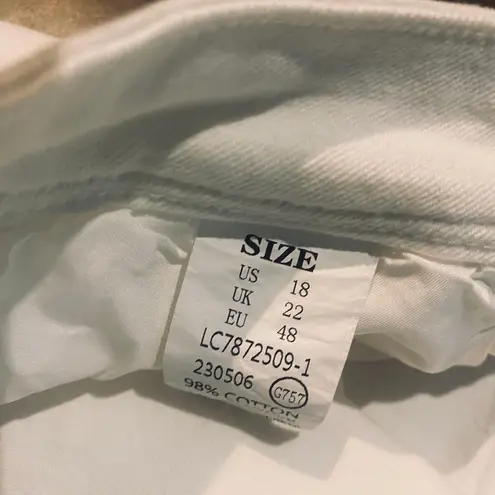 Womens Flare Jeans High Waisted Wide Leg Baggy Jean for Women Stretch Denim Pants White Size 18