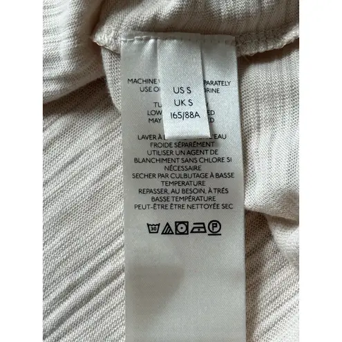 Free People We The  Natasha Tee Small White Ruffles Ruched Long Sleeves Top Fall