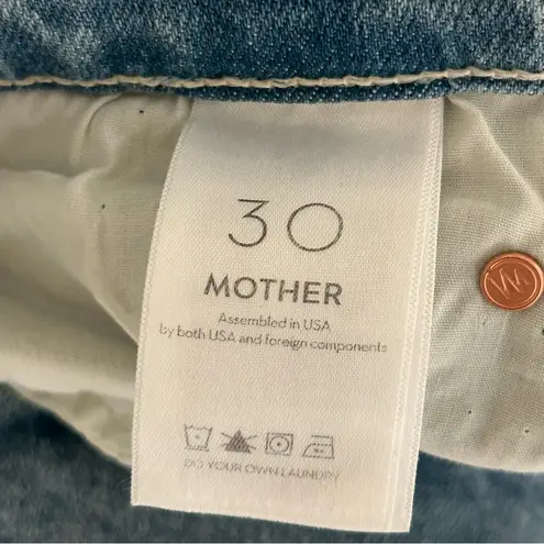 Mother Mid Rise Dazzler Ankle Fray jeans Reading By The Pool 30 Blue