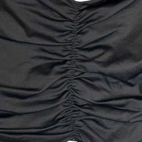 David Lerner New York Ruched Crop Top Black NWT Medium DAT1089