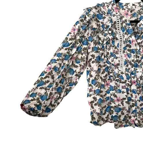 River Island Floral Ruffle Blouse Sz10 (US6)