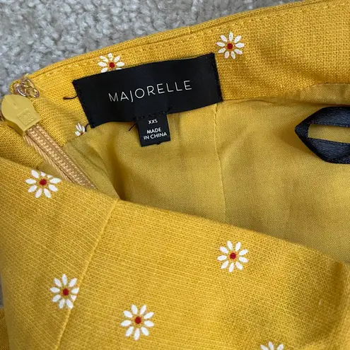 Majorelle NWT Yellow Daisy Lace Up Midi Dress - XXS