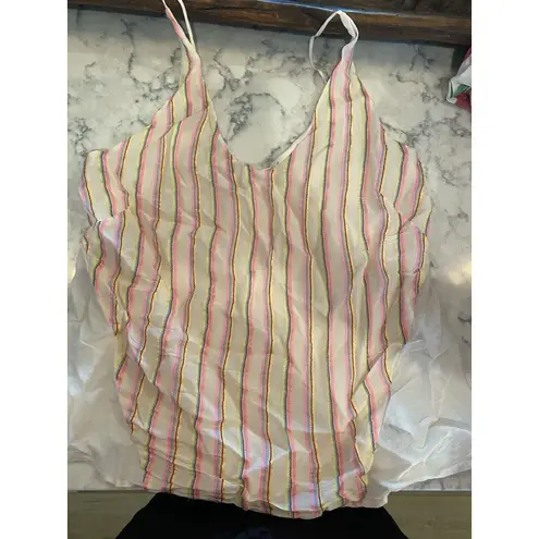 J Brand  Neon Stripe Tank Top Size Large‎