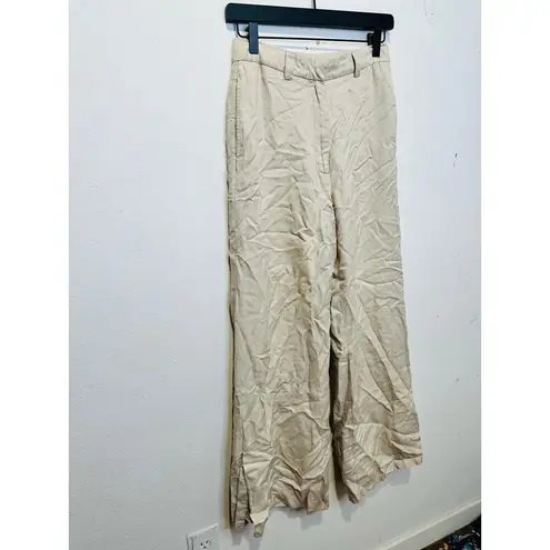 ANINE BING Women's Off-White Wide-Leg Front Zipper Lyra Trousers Pants Size 34