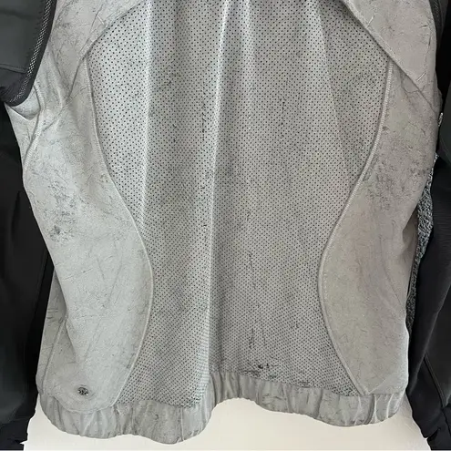 Lululemon  Var-City Bomber Jacket Black Silver-Gray Front Zip 8