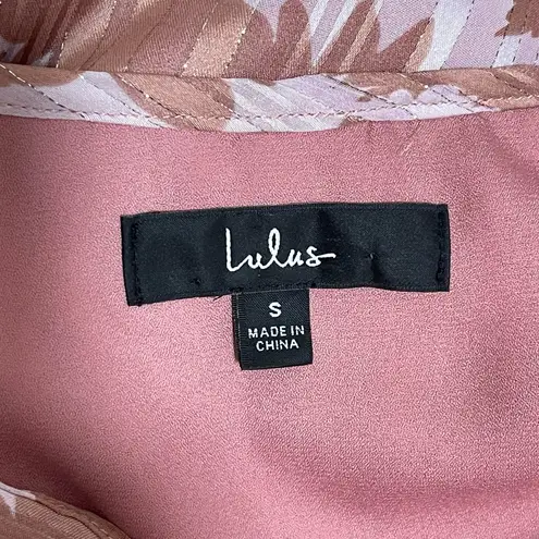 Lulus Exquisite Attention Lilac Floral Print Ruffled Long Sleeve Dress S Purple