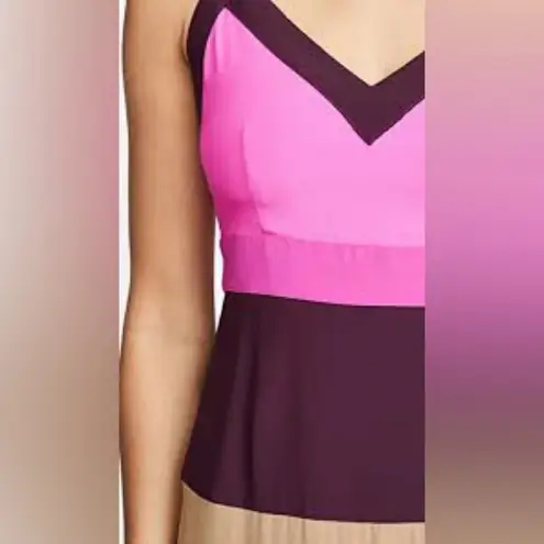 Women’s Silk Le Superbe Sunset Slip Dress in Pink Tan Maroon size 8 EUC