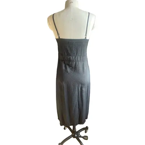 Lacausa  Alma Midi Slip Dress In Tar / Black Size XS X-Small