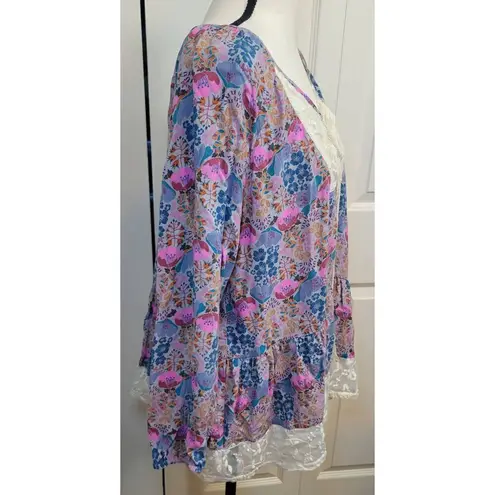 Matilda Jane Sz L Make Believe Sew Perfect Top Womens Blouse Peasant Boho