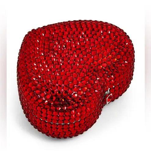 Authentic Judith Leiber RARE Red Crystal Strass Heart & Soul Pill Box