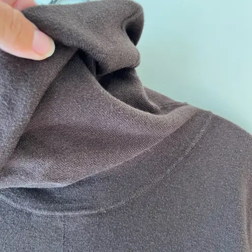 Tyler Boe Sz M Brown Cotton Cashmere Blend Midi Dress Stretch Cowl Neck Size M