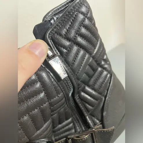 Calvin Klein Edgy Streetwear Rauline Black Quilted Ankle Moto Walden Boots Sz 9