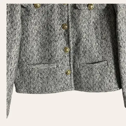 Derek Lam Collective Braeton Gray Tweed Button Front Jacket Size 6