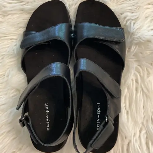 Easy Spirit Black Sandals Comfortable and Stylish leather upper size 9.5 BNWOT