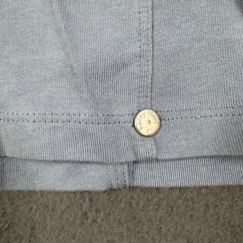 Horny Toad Womens L Light Blue 1/4 Zip Pullover Long Sleeve Shirt Green Accents