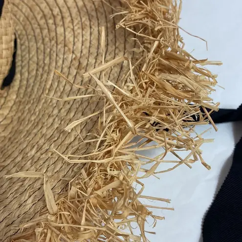 Lola Hats Alpargatas natural straw black trim sun hat